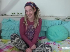 Maren Fondling Her Hairy Bush to Sweet Orgasm