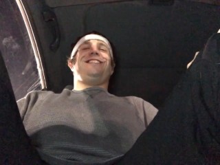 Dude Doms Sissy with Burps in Car POV