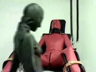 Latex Rubber Lesbians Femdom Breath Play Gas_Mask Gyno Clinic Chair_Bondage