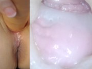 Preview 6 of Pussycam double view with fresh creampie!