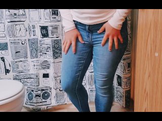 Desperate Jeans Wetting and a Little Pussy Play