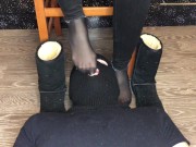 Preview 4 of kelly_feet mistress slave lick shoes school girl kiss and sniff nylon socks