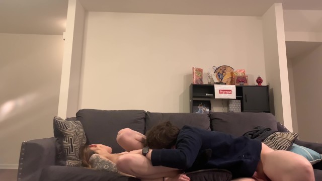 Girl Gets Fucked on Couch while Parents Aren’t Home