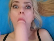 Preview 4 of Slut stepmommy chokes on the thick cock & gets a huge facial from her stepson