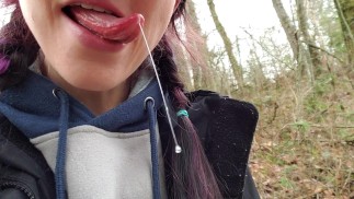 Girl Pissing In The Woods