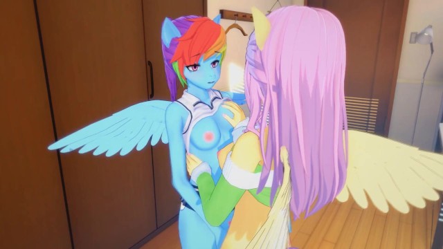 3D Hentai)(My little Pony) Rainbow Dash y Fluttershy Lesbian - Pornhub.com