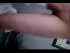 hanging weight on balls standing on sofa and hitting my nuts