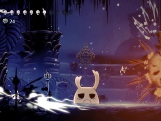 Рыцарь получает групповуху от Вечного Испытания (Hollow Knight) (мем)