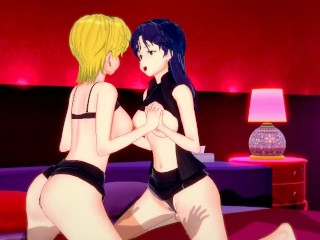 Evangelion — Misato and Ritsuko Threesome(3d Hentai)