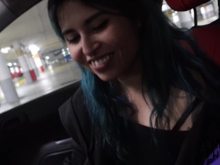 parking blowjob, petite, outside, point of view