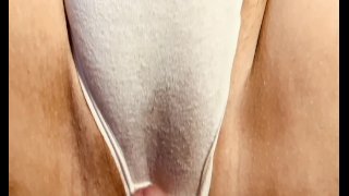 Home Video Of A Shaved Pussy Cumshot In Wet Panties Milf