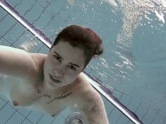 Chubby cutie underwater naked