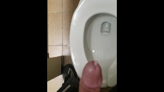 Shooting a quick load in public rest room!