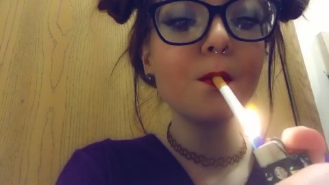 Babygirl_goth Red lipstick SFW Smoking