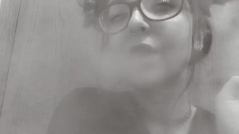 B&W SFW Cute Alternative girl Smoking (babygirl_goth)