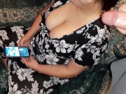 Preview 4 of Unexpected cumshot on step mom while facebook gaming. "NOT AGAIN!"