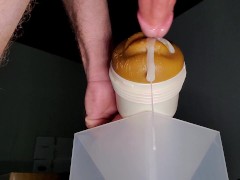 Deep throating lubed lips covering in Cum!