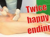 Male sugaring brazilian waxing with a jerk off. Twice happy ending