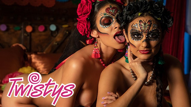 Lesbian Mexican Women - Twistys - Mexican Day of the Dead Lesbian Sissoring - Molly Stewart, Bella  - Pornhub.com