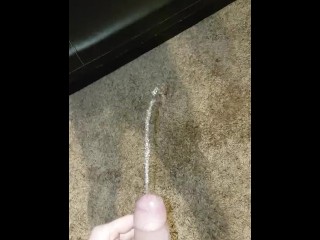 Getting Horny while Pissing the Carpet and Cum