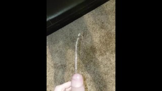 getting horny while pissing the carpet and cum