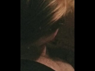 Chubby Pink Haired Bitch with Fat Ass Sucking Cock *lower Quality*