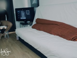 Fantasy: Cuckold wife shared. Tied bf tricked. He came in me. MMF threesome