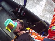 Preview 3 of Sex with Hot Girl in the Cable Cars at the Ski Resort — POV Amateur Couple