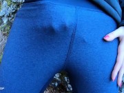 Preview 1 of Risky public amateur outdoor sex - almost caught deep into the woods!