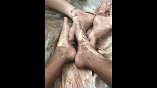 messy, dirty feet