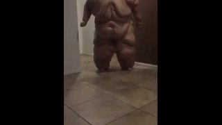 Slow Motion Ssbbw Jumping Up And Down