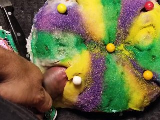 Cock Chef Mardi Gras King Cake