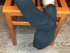 kelly_feet my new beautiful black socks foot & socks fetish pov