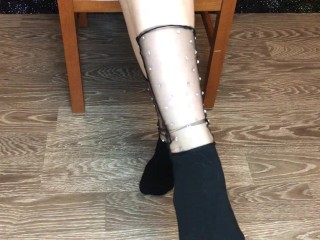 kelly_feet my new beautiful black socks foot & socks fetish pov