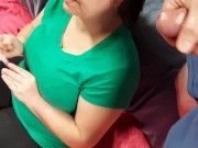 Preview 6 of Unexpected cumshot on stepdaughter doing her nails. "What the hell!"
