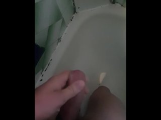 cumshot, solo male, in the shower, masturbation