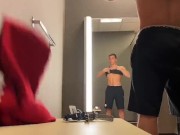 Preview 2 of dude getting horny in dressing room