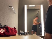 Preview 3 of dude getting horny in dressing room