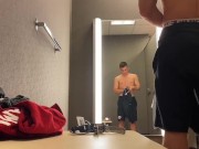Preview 5 of dude getting horny in dressing room