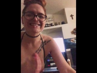 Horny Milf Goes to Town on_My Cock Swallowing My_Load