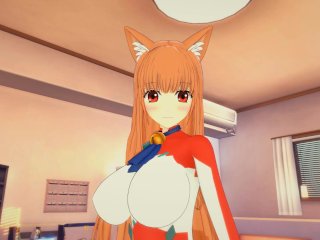 anime, big tits, naked, tail