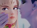 D.Va と未亡人のKissとなめる