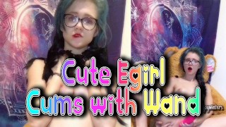 Cute Egirl Cums w/ Wand