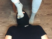 Preview 4 of sexy girl after gym in nike gray socks domination and gagging socks