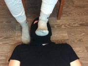 Preview 6 of sexy girl after gym in nike gray socks domination and gagging socks