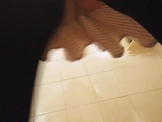 Girl Soaks Panties and Stocking Desperation Upskirt