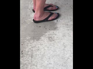 Spring Training Baseball Game outside Bar, Female Feet next to Me!