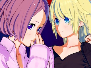 New Game! - Kou Yagami X Rin Toyama Threesome Hentai