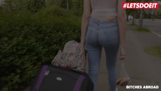 Bitches Abroad - Perfect Redhead Teen Rides Strangers Cock For Donuts