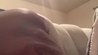 Sexy BBW mollige Ebony kont schudden op het bed (geen geluid)